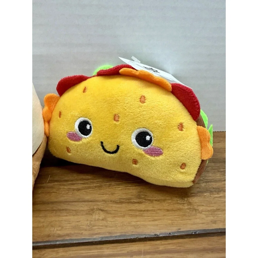 Lot of 3 Joyhound Comfy Cozy Plush Squeaker Dog Toys S/M Taco Corndog Smore NWT!
